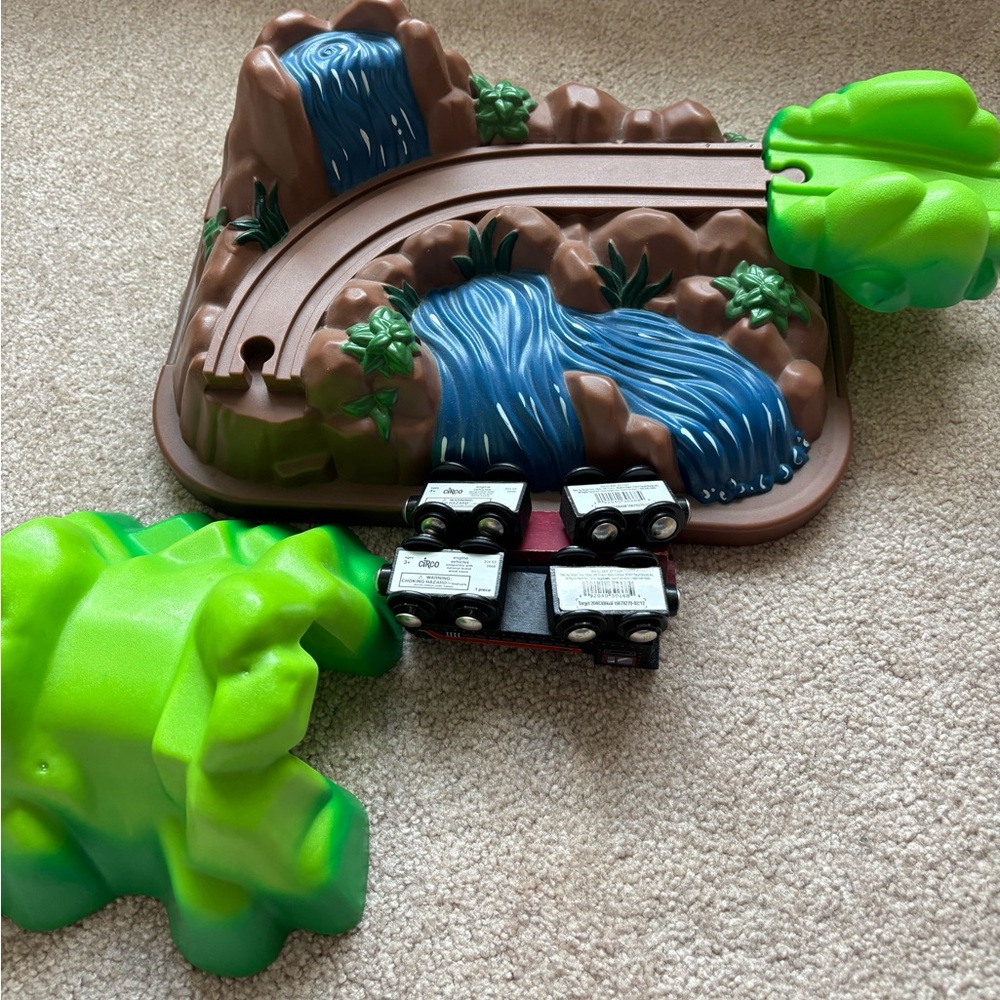 Kids Train Set with Waterfall and Greenery